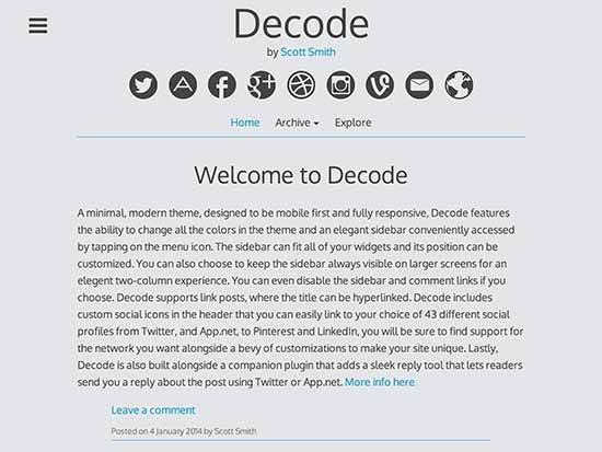 Wordpress Theme Decode
